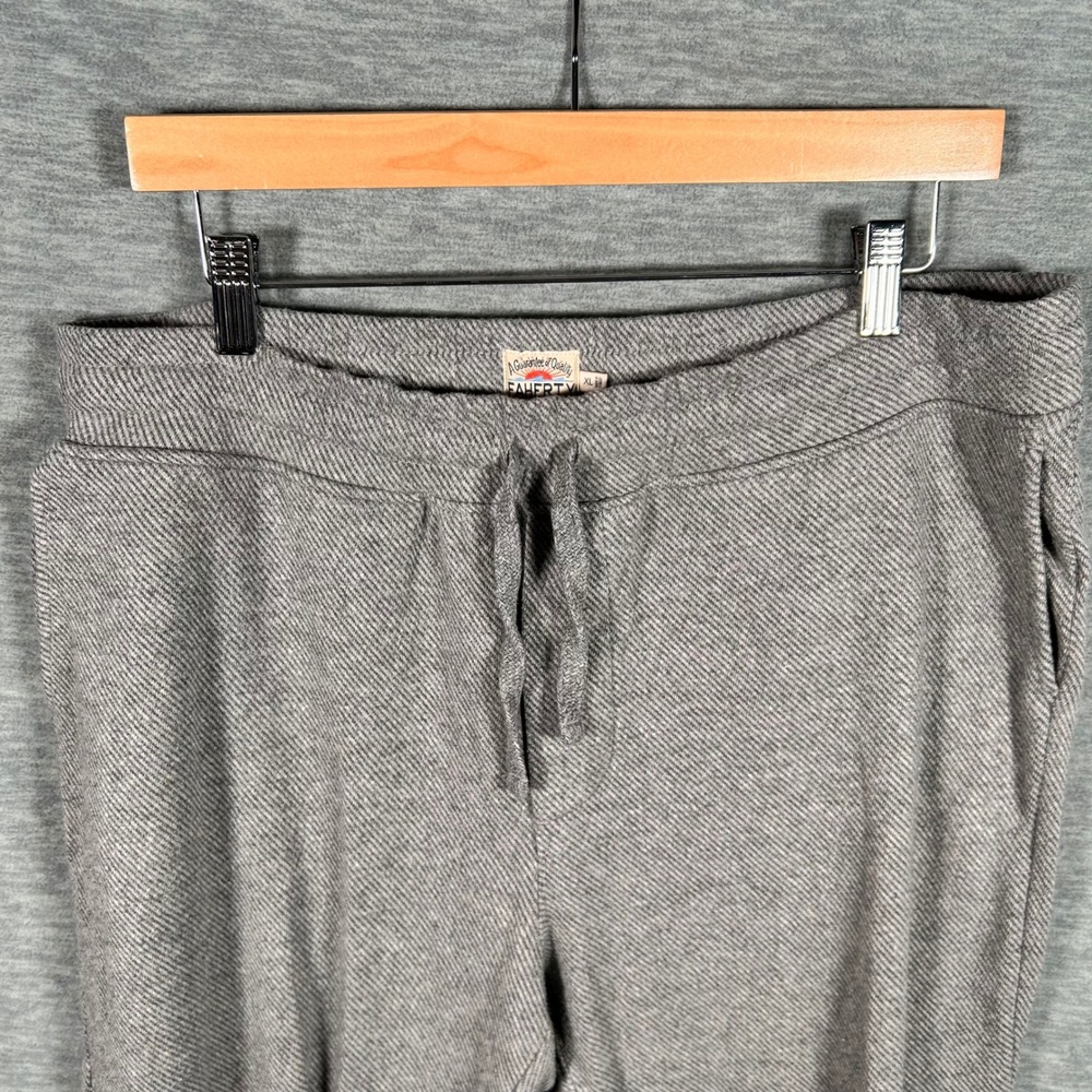 Faherty Legend Sweatpants Men XL Gray Joggers Cotton Blend Twill Drawstring Soft
